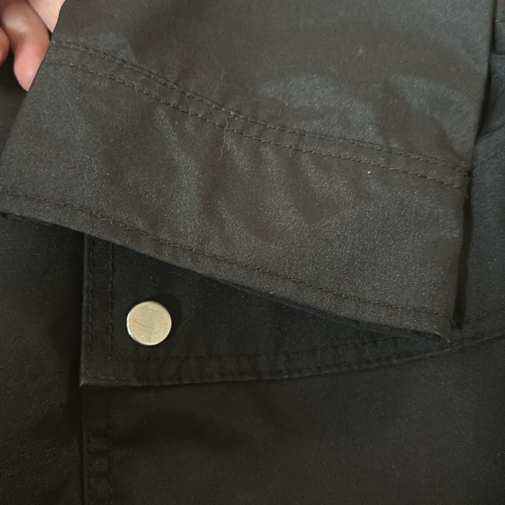 J. Crew Factory | Black Utility Zip Rain Hooded Jacket | M - Picture 4 of 5